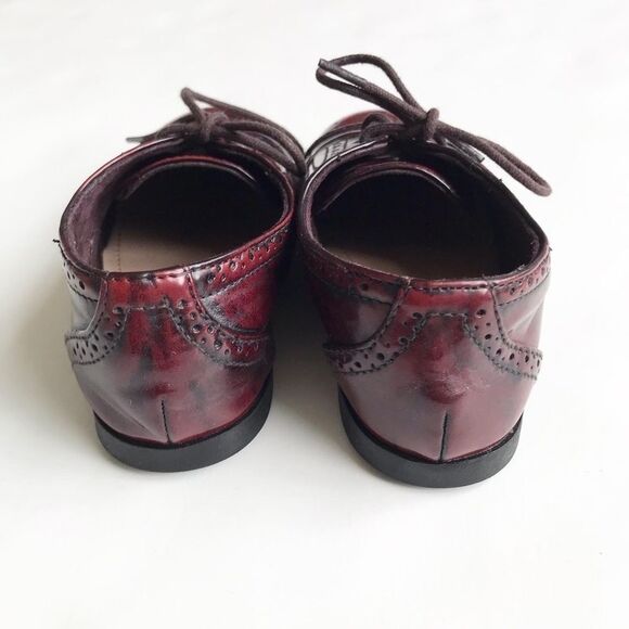 ZARA HTF maroon Oxford bluchers  EUC size 24(8) - Picture 6 of 7